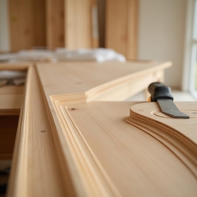 Detailed custom carpentry work for a home remodeling project